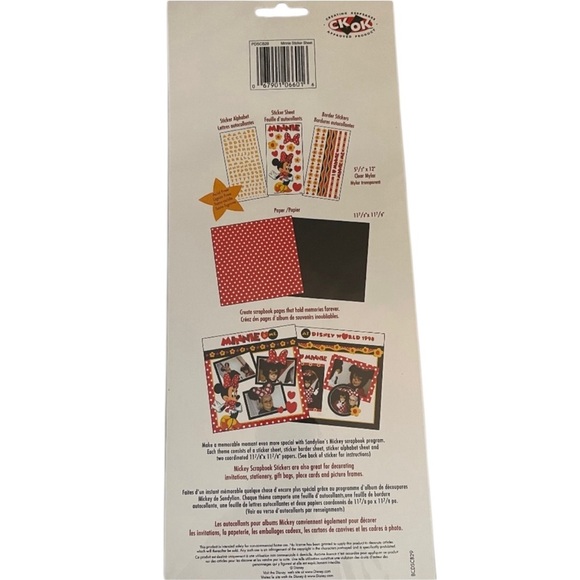 Vintage 1998 Sandy Lion Minnie Mouse Scrapbook Sticker Sheet NEW Factory Sealed - Picture 4 of 7